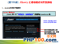 PHP100视频教程106：JQuery 之语法模式与开发基础