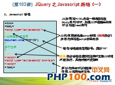 PHP100视频教程103：JQuery 之 Javascript 基础（一）